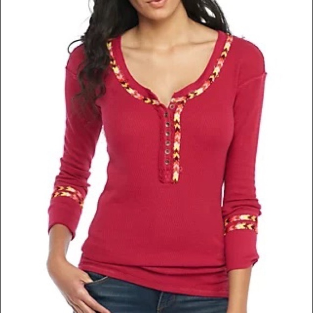 Free People | Rainbow Thermal Henley Top
